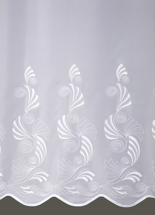 Kurzgardinen - Raffinierter Kurzstore mit Stangendurchzug Ansicht 2 Kurzgardinen - Raffinierter Kurzstore mit Stangendurchzug, in Größe 822 (35x 95 cm) bis 876 (50x160 cm), in Farbe WEISS Ansicht 2