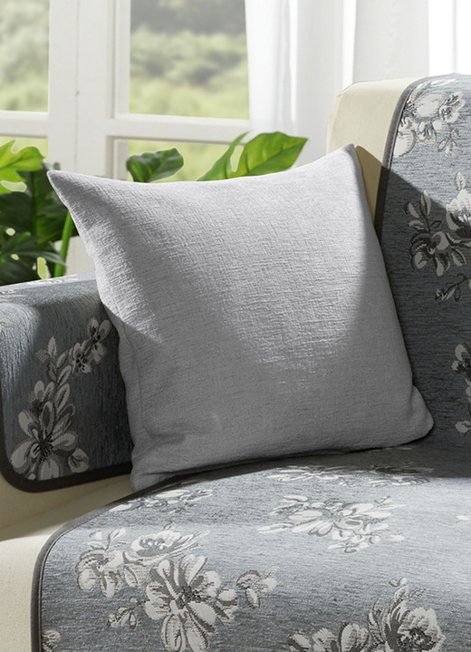 Dekokissen & Hüllen - Kissenbezug in Chenille-Qualität, in Größe 105 (Kissenbezug, 40x40 cm) bis 110 (Kissenbezug, 50x50 cm), in Farbe BEIGE Ansicht 3