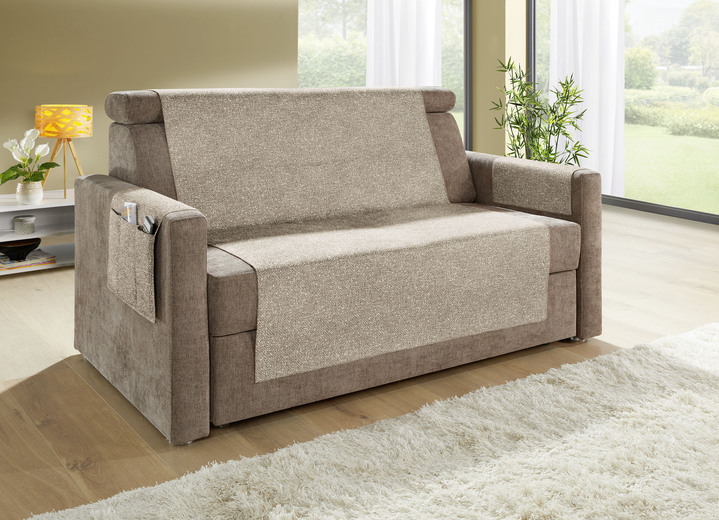 Sessel- & Sofaüberwürfe - Wohnaccessoires mit gekettelten Abschlüssen in Melange-Optik, in Größe 101 (Sesselschoner, 50x140 cm) bis 865 (2 Armlehnenschoner, 38x 55 cm), in Farbe GRÜN Ansicht 15