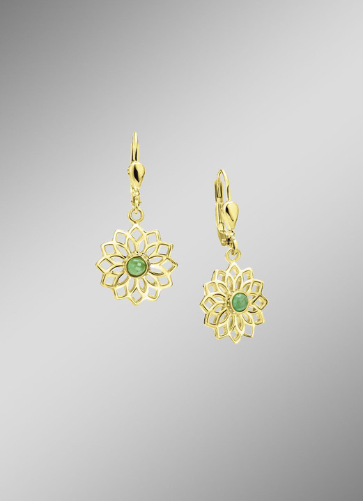 Ohrschmuck - Blühende Eleganz: Ohrringe mit echt Smaragd, in Farbe  Ansicht 1