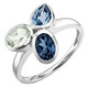 Ringe - Harmonie der Farben: Damenring mit Blautopasen und grünem Amethyst, in Größe 160 bis 220, in Farbe  – Ansicht 2