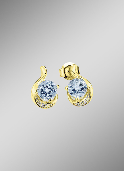 Ohrschmuck - Strahlender Glanz: Ohrringe mit Blautopas und synth. Zirkonia, in Farbe  Ansicht 1