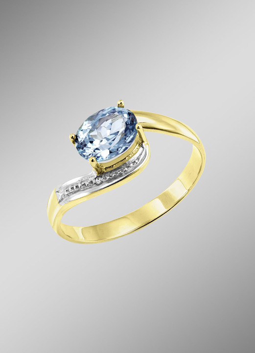 Ringe - Damenring mit Blautopas: Zeitlose Eleganz trifft auf luxuriösen Glanz, in Größe 160 bis 220, in Farbe  Ansicht 1
