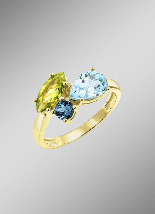 Ringe - Luxuriöse Eleganz: Damenring mit echten Edelsteinen, in Größe 160 bis 220, in Farbe  Ansicht 1