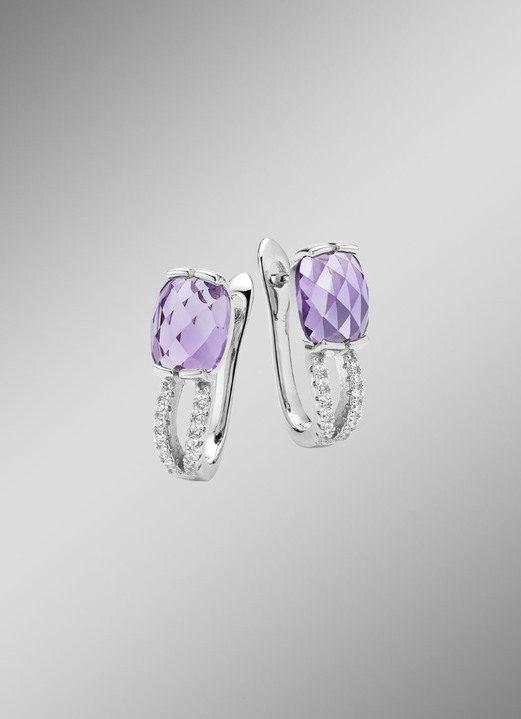 Ohrschmuck - Funkelnde Eleganz: Ohrstecker mit echt Amethyst-, in Farbe  Ansicht 1