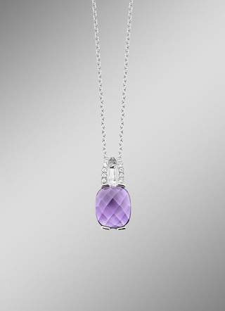 Zauberhafte Eleganz: Anhänger mit echt Amethyst und Ankerkette