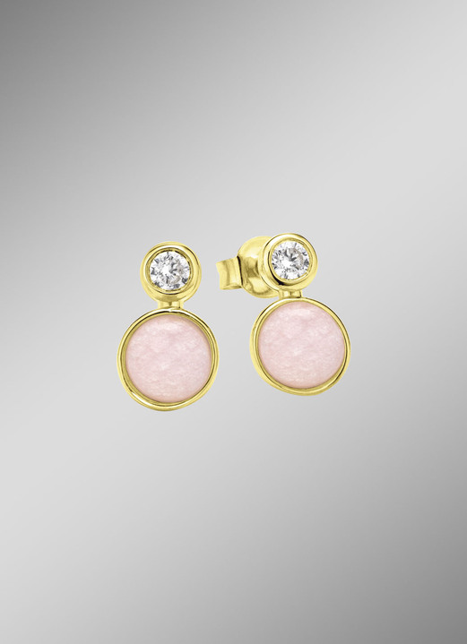 Ohrschmuck - Zarte Eleganz: Ohrstecker mit rosa Chalcedon, in Farbe  Ansicht 1