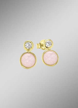 Zarte Eleganz: Ohrstecker mit rosa Chalcedon
