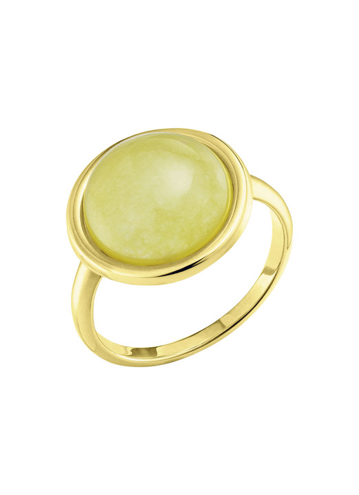 Ringe - Vergoldeter Damenring mit grünem Aventurin, in Größe 170 bis 200, in Farbe  Ansicht 2