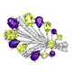 Anstecknadeln/Broschen - Blühende Eleganz: Anstecknadel mit echten Edelsteinen, in Farbe  – Ansicht 2