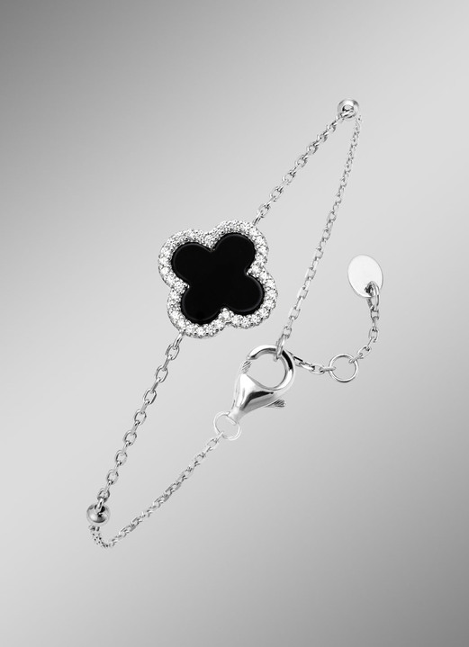 Armbänder - Kleeblatt-Armband aus Silber, in Farbe  Ansicht 1