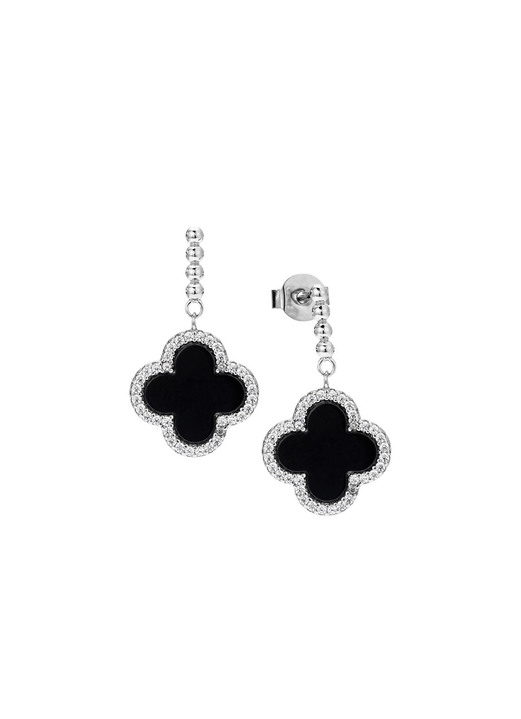 Ohrschmuck - Schicke Kleeblatt-Ohrstecker aus Silber Ansicht 2 Ohrschmuck - Schicke Kleeblatt-Ohrstecker aus Silber, in Farbe  Ansicht 2