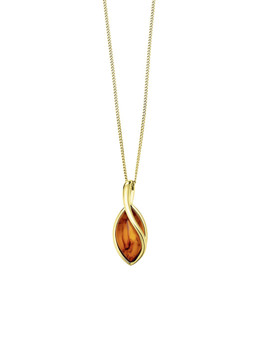 - Vergoldeter Anhänger mit echtem Bernstein, in Farbe  Ansicht 2