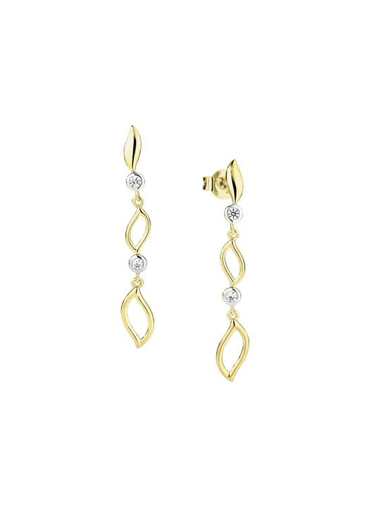 Ohrschmuck - Zarte Eleganz in Bicolor: Ohrstecker mit synth. Zirkonia, in Farbe  Ansicht 2