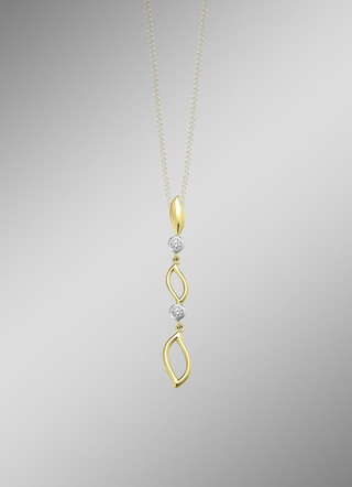 Eleganz in Bicolor: Anhänger mit synth. Zirkonia
