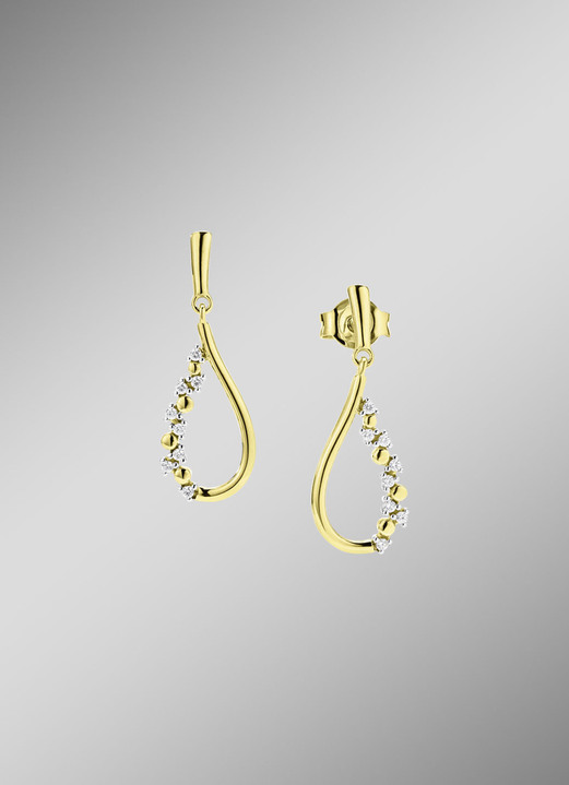 Ohrschmuck - Eleganz in Tropfenform: Ohrstecker mit synth. Zirkonia, in Farbe  Ansicht 1