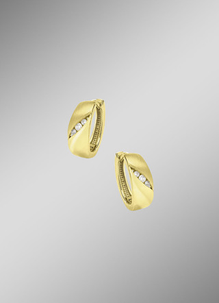 Exquisite Klappcreolen mit 6 Brillanten