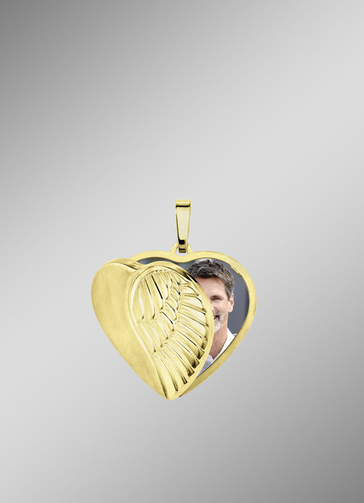 Anhänger - Herzliches Medaillon in Silber 925/- fein, in Farbe  Ansicht 4