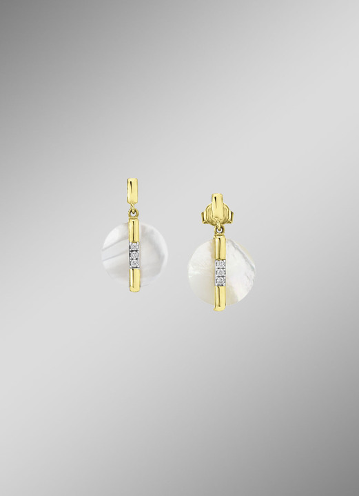 Ohrschmuck - Bewegliche Eleganz: Ohrstecker mit echt Perlmutt, in Farbe  Ansicht 1