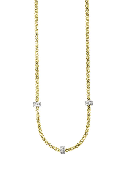 Halsketten - Glanzvolle Halskette in Bicolor mit synth. Zirkonia, in Farbe  Ansicht 2