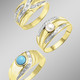 Ringe - Exklusives Damenring-Set in Bicolor – Ansicht 1 Ringe - Exklusives Damenring-Set in Bicolor, in Größe 160 bis 220, in Farbe  – Ansicht 1