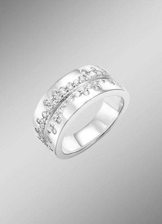 Ringe - Eleganter Damenring mit synth. Zirkonia, in Größe 160 bis 220, in Farbe  Ansicht 1