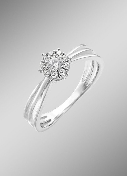 Ringe - Eleganter Damenring mit synth. Zirkonia, in Größe 160 bis 220, in Farbe  Ansicht 1