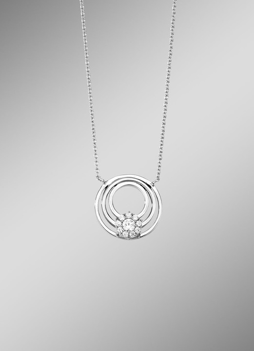 Halsketten - Elegante Halskette mit synth. Zirkonia, in Farbe  Ansicht 1