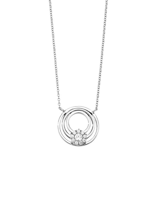 Halsketten - Elegante Halskette mit synth. Zirkonia Ansicht 2 Halsketten - Elegante Halskette mit synth. Zirkonia, in Farbe  Ansicht 2