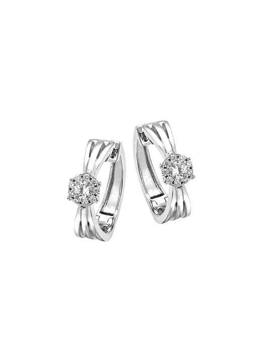 Ohrschmuck - Elegante Creolen mit synth. Zirkonia, in Farbe  Ansicht 2