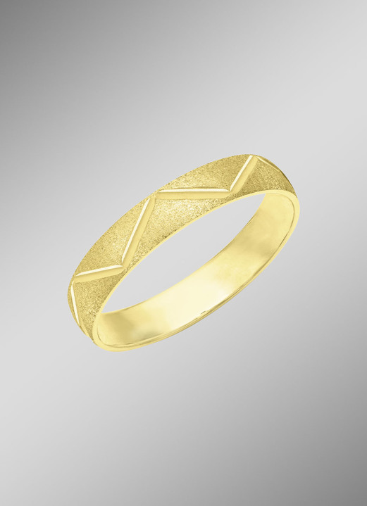 Ringe - Eleganter Partnerring in vergoldetem Silber 925/- fein, in Größe 160 bis 240, in Farbe , in Ausführung ohne Perlierung Ansicht 1