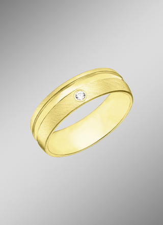 Eleganter Partnerring in vergoldetem Silber 925/- fein