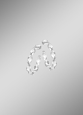 Gedrehte Creolen in edlem Silber 925/- fein