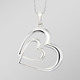 Anhänger - Romantischer Doppelherz-Anhänger in Silber 925/- fein, in Farbe  – Ansicht 1