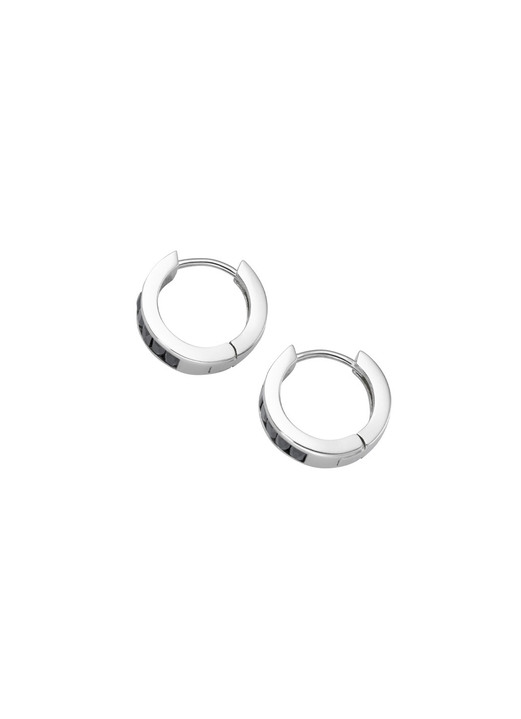 Ohrschmuck - Klappcreolen mit schwarzen Zirkonia Ansicht 4 Ohrschmuck - Klappcreolen mit schwarzen Zirkonia, in Farbe  Ansicht 4