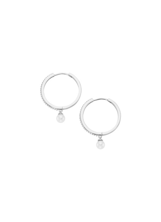 Ohrschmuck - Klappcreolen mit Zirkonia, in Farbe  Ansicht 4