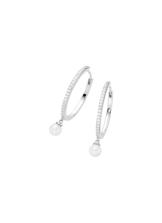 Ohrschmuck - Klappcreolen mit Zirkonia, in Farbe  Ansicht 3