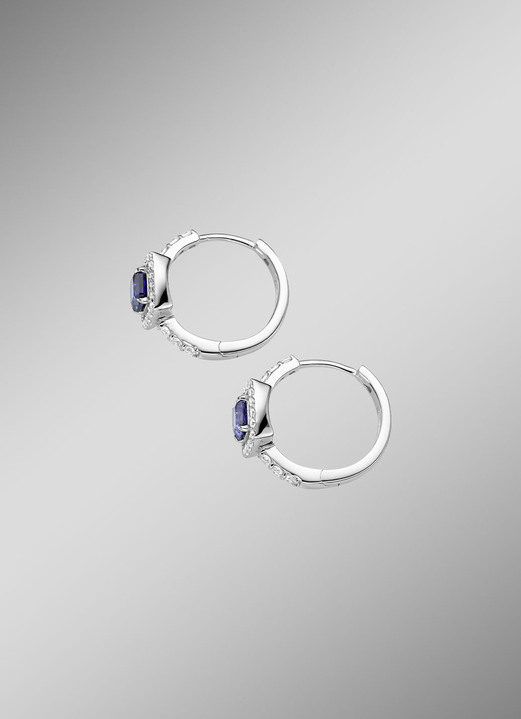 Ohrschmuck - Klappcreolen in Silber, in Farbe  Ansicht 2