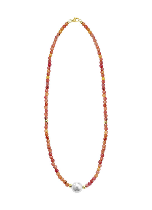 Halsketten - Halskette mit Perlenschimmer und Edelsteinglanz, in Farbe  Ansicht 2