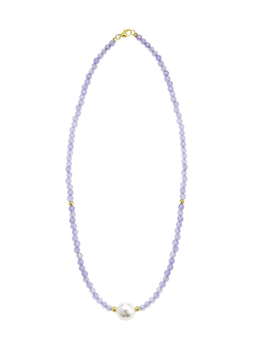 Schmuck & Uhren - Halskette mit Perlenschimmer und Edelsteinglanz, in Farbe  Ansicht 2