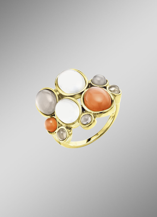 Ringe - Faszinierender Damenring mit Multi Mondstein, in Größe 160 bis 220, in Farbe  Ansicht 2