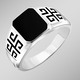 Ringe - Markanter Herrenring mit schwarzem Achat, in Größe 180 bis 240, in Farbe  – Ansicht 1