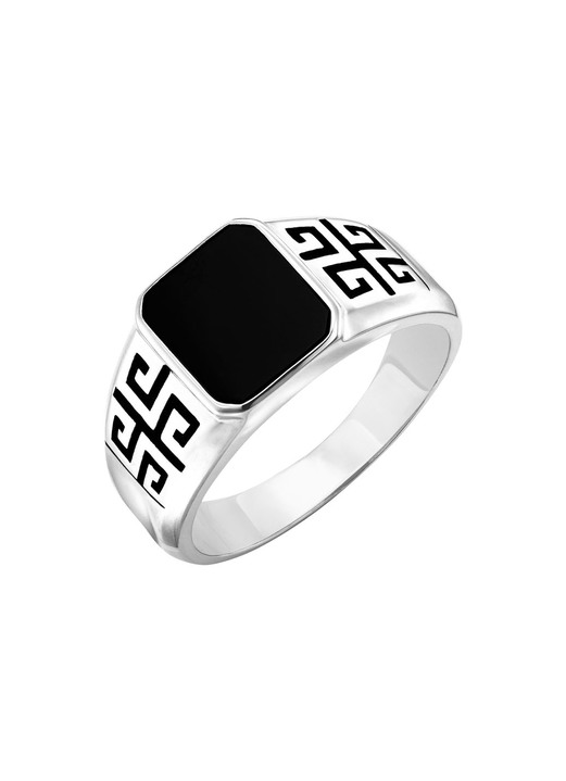 Ringe - Markanter Herrenring mit schwarzem Achat, in Größe 180 bis 240, in Farbe  Ansicht 2