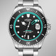 Mechanikuhren / Automatikuhren - Rotary-Henley-Seamatic-Automatik-Taucheruhr mit Edelstahlgehäuse, in Farbe , in Ausführung grüne Akzente – Ansicht 1