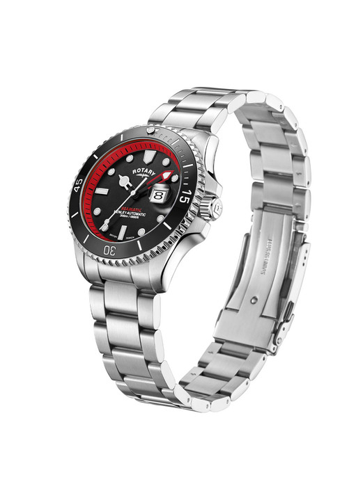 Mechanikuhren / Automatikuhren - Rotary-Henley-Seamatic-Automatik-Taucheruhr mit Edelstahlgehäuse, in Farbe , in Ausführung grüne Akzente Ansicht 14