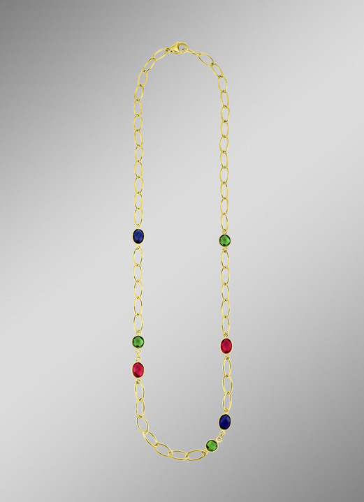Halsketten - Farbenfrohe Eleganz: Halskette mit Quarzen in verschiedenen Farben, in Farbe  Ansicht 2