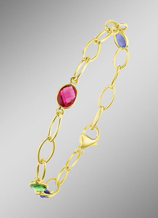 Armbänder - Farbenfrohe Eleganz: Armband mit Quarzen in verschiedenen Farben, in Farbe  Ansicht 1