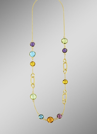 Farbenfrohe Eleganz: Halskette mit Quarzen
