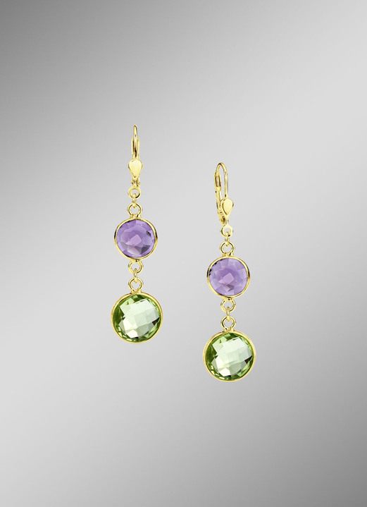 Ohrschmuck - Zeitlose Eleganz: Ohrringe mit bunten Quarzen, in Farbe  Ansicht 1