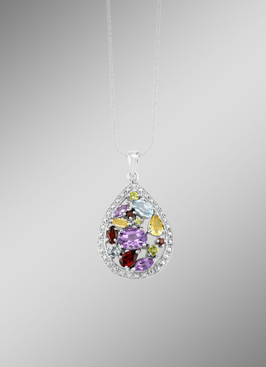 Anhänger - Zeitlose Schönheit: Garnitur mit Diamant und Edelsteinen, in Farbe , in Ausführung Anhänger Ansicht 1